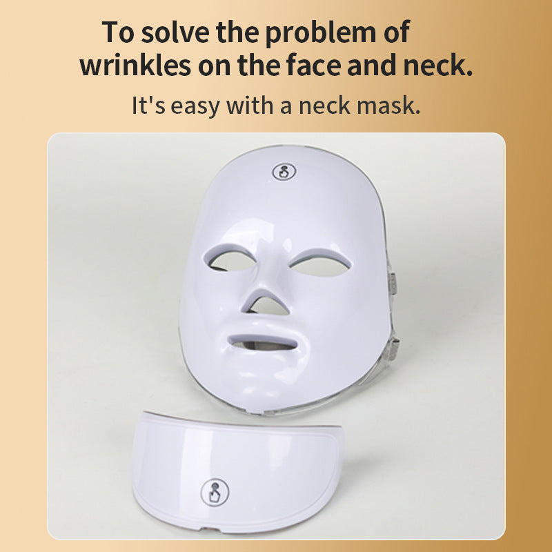 LED 7-Color Light Therapy Face & Neck Mask – Skin Brightening, Smoothing & Anti-Aging Beauty Device