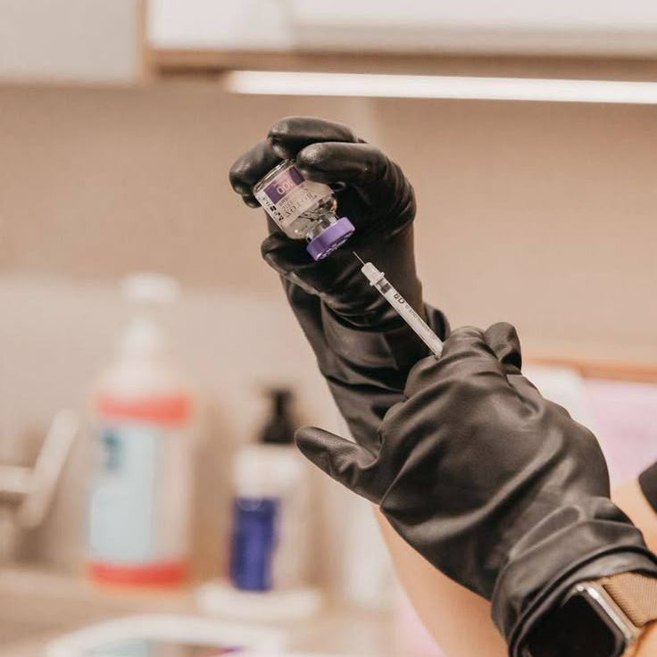 Biotin injection vial and syringe for hair, skin, and nail health