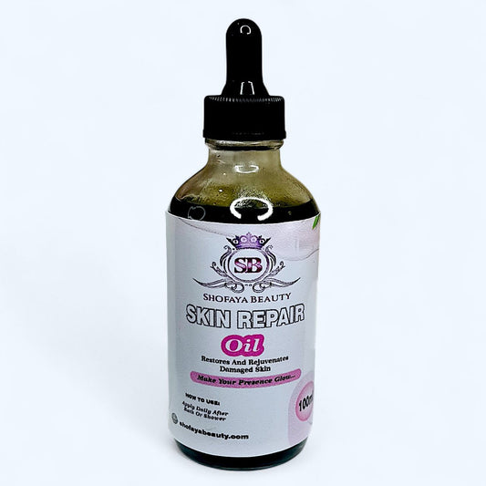 Bottle of Shofaya Beauty Skin Repair Oil on a white background