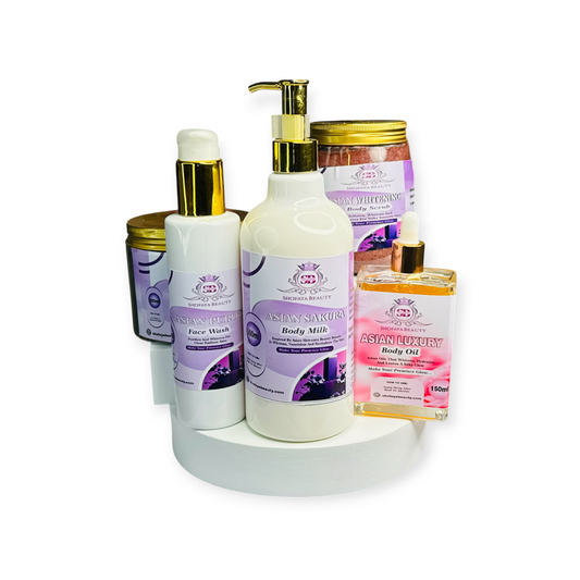 All bottles of the Asian full sets on a white background 