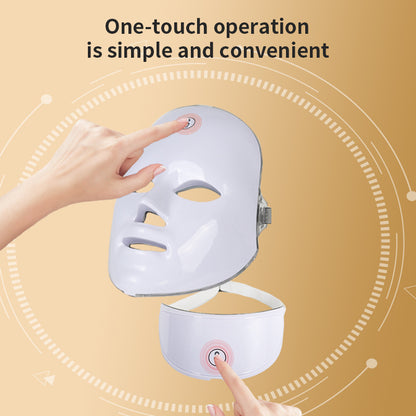 LED 7-Color Light Therapy Face & Neck Mask – Skin Brightening, Smoothing & Anti-Aging Beauty Device